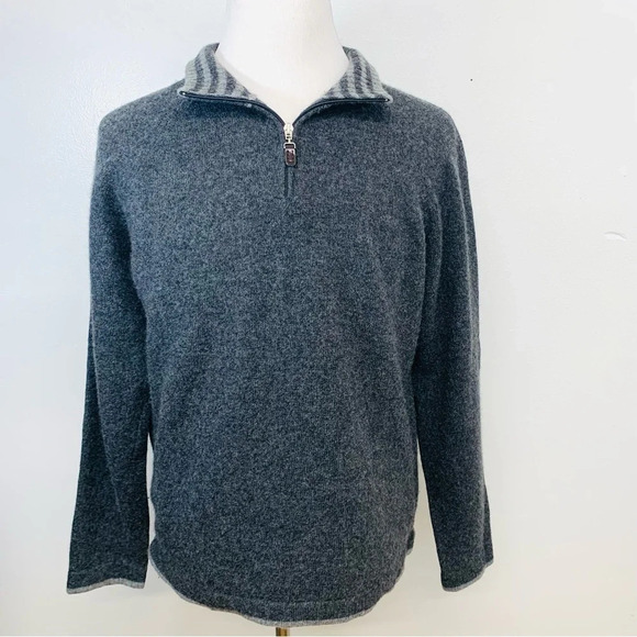 Daniele Blasi Sweater Men XL  Gray Wool Nylon 1/4 Zip Long Sleeve Made Italy - Picture 1 of 12
